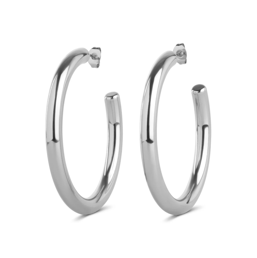 Stine Hoop stud earrings silver