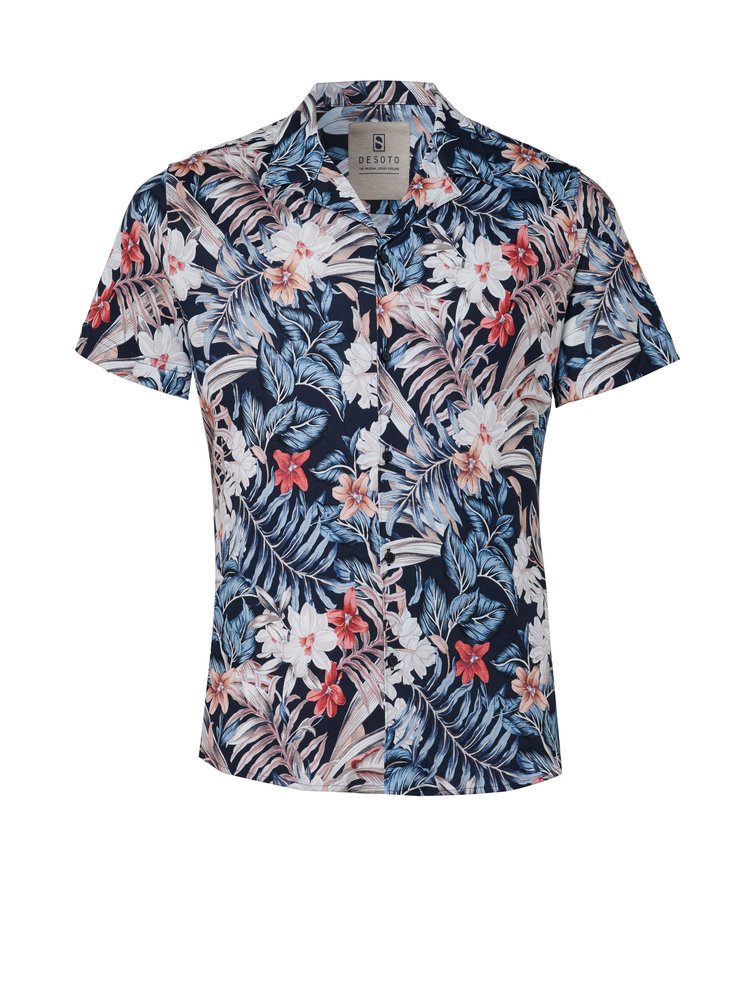 Casual Lido 1/2 Apricot and Blue Flowers