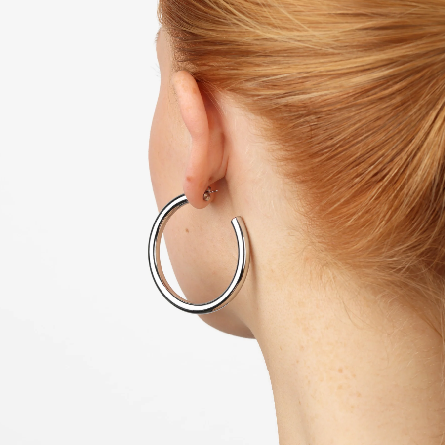 Stine Hoop stud earrings silver