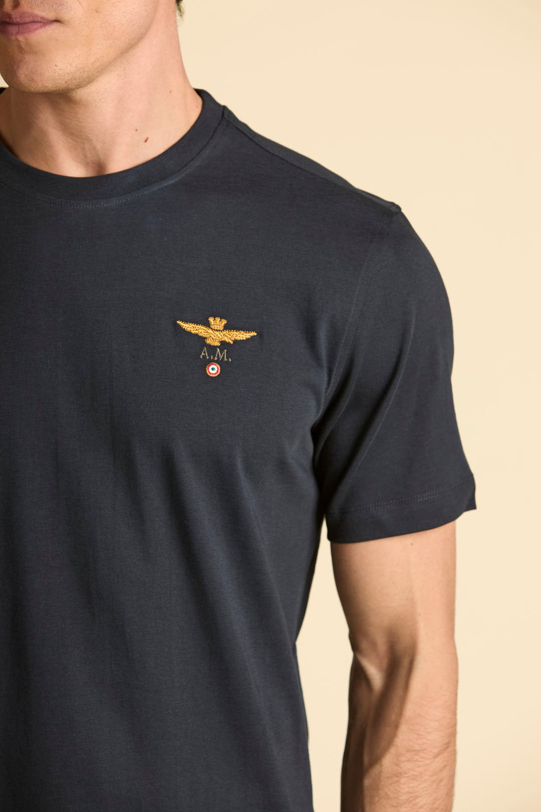 Basic crew-neck cotton jersey t-shirt Navy