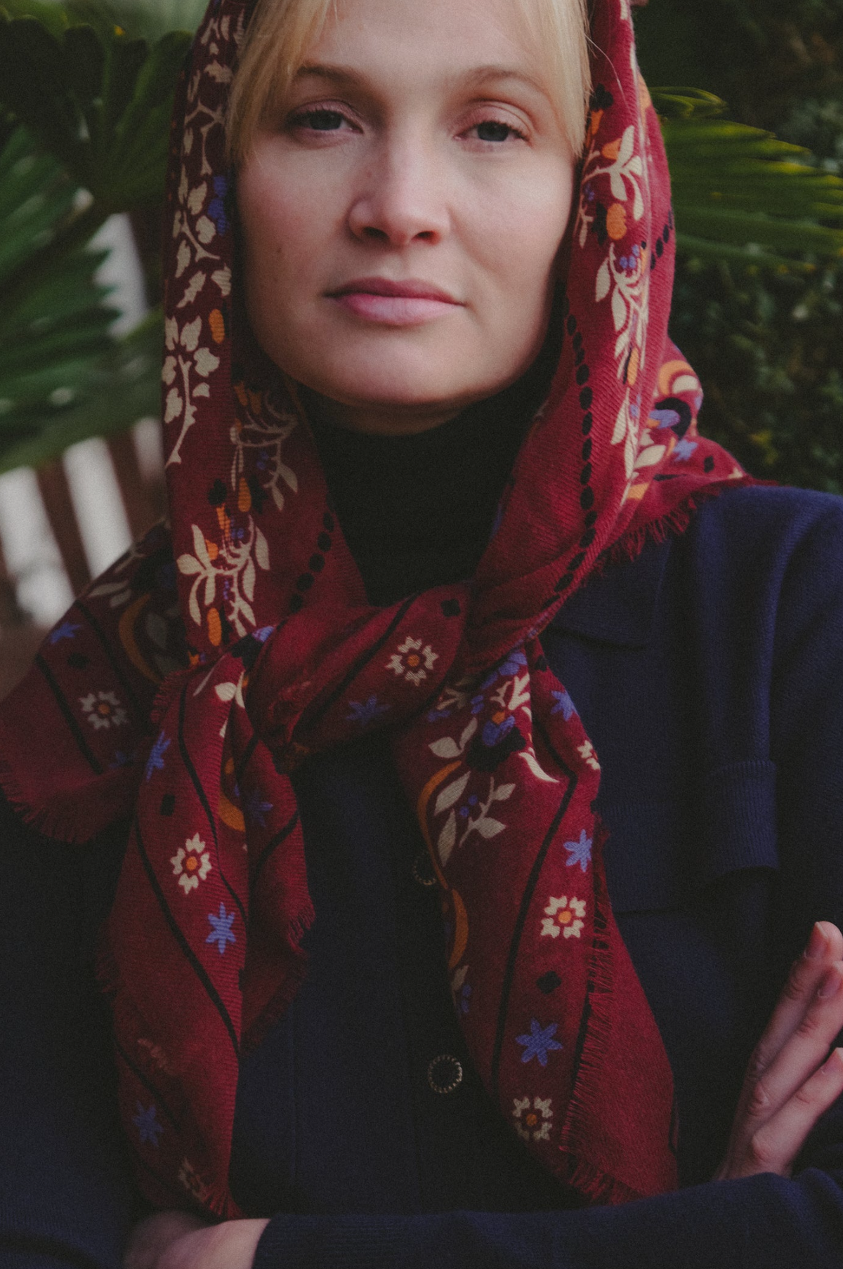 Scarf Secret Garden Bourdeaux