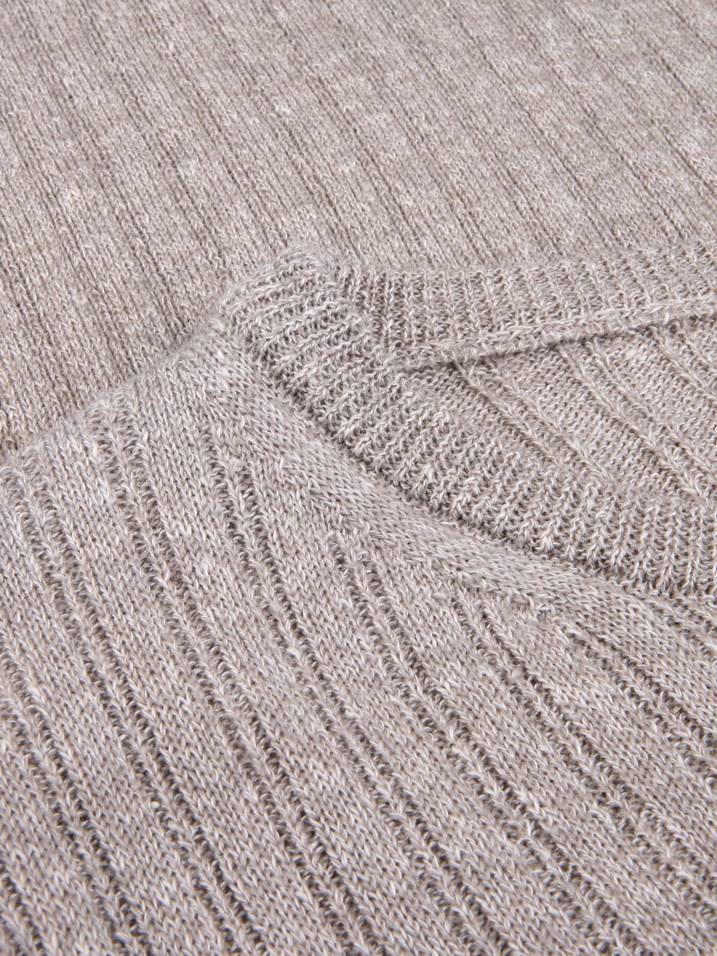 Sweater Knitted Ribbed Linen / Merino Wool Light brown