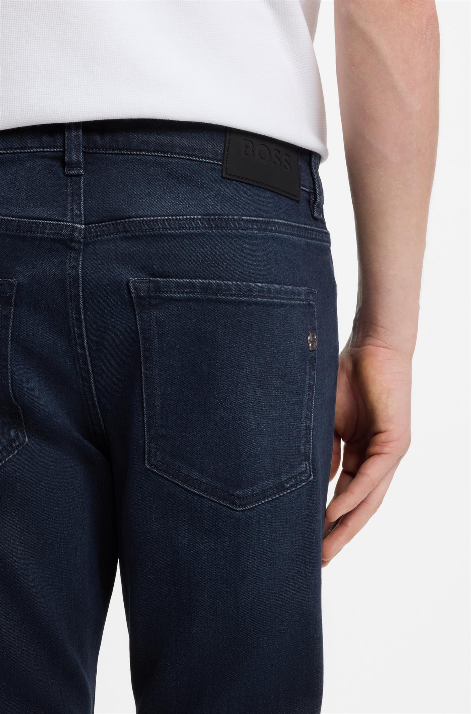 Delaware Slimfit Jeans In Stretch Cotton Blend Dark Blue