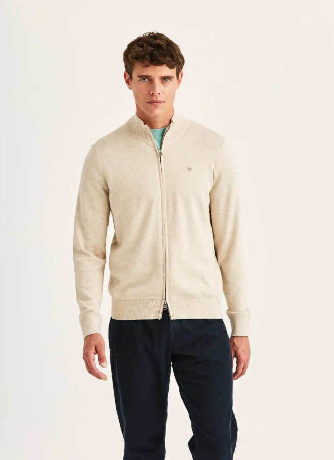Riley Zip Cardigan Khaki