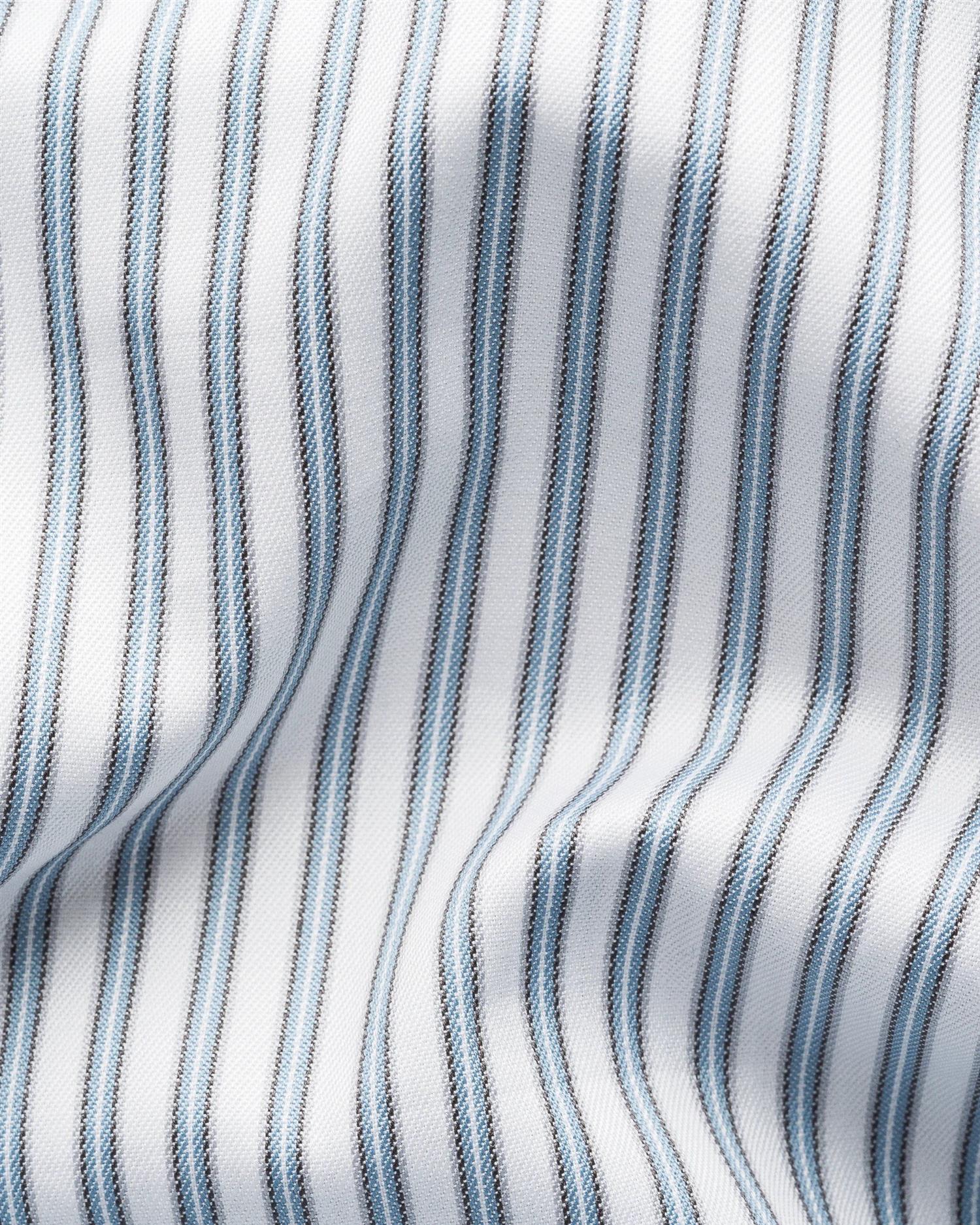 White Collar Striped Signature Twill Shirt Slimfit