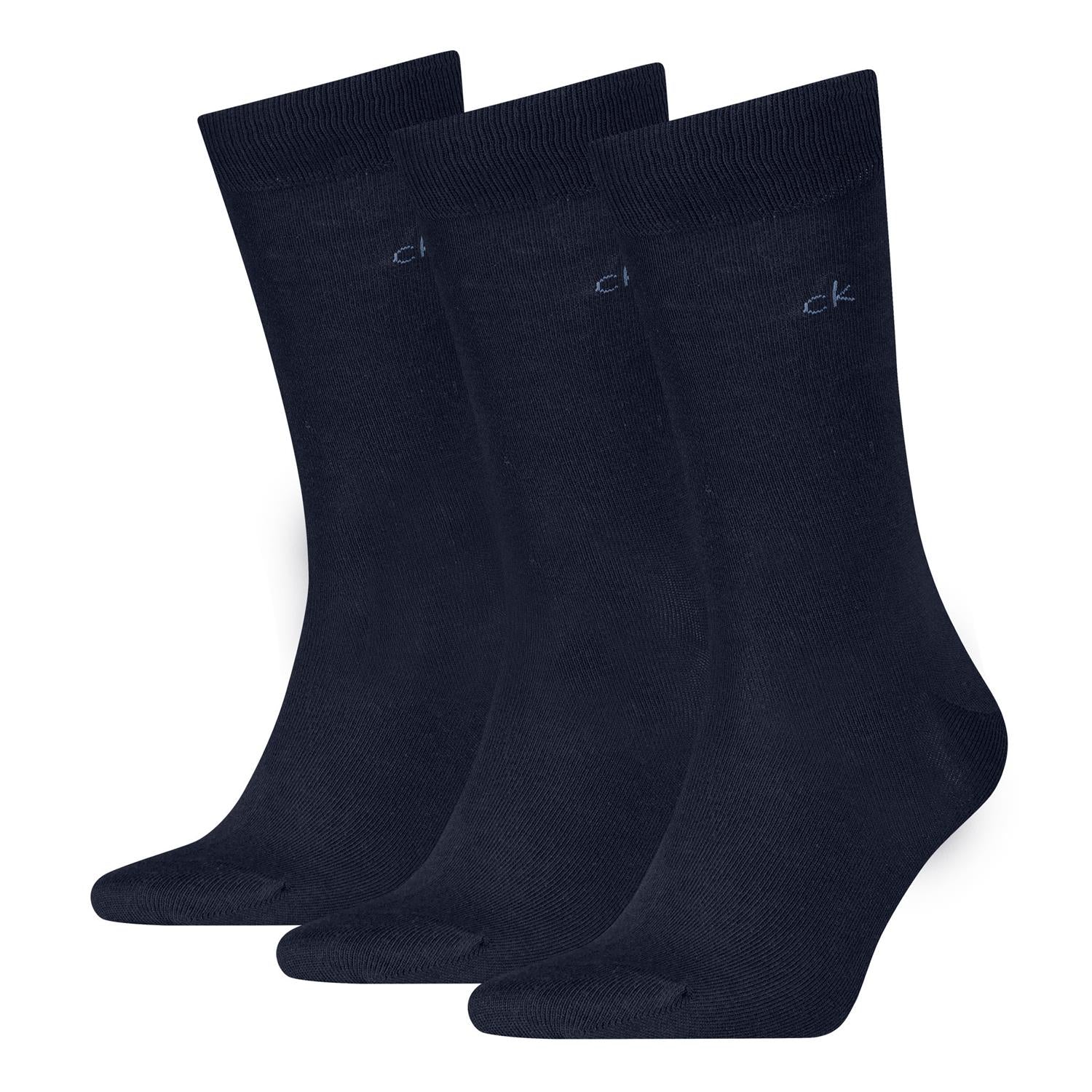 Ck Man 3pk Cotton Crew Sock Navy
