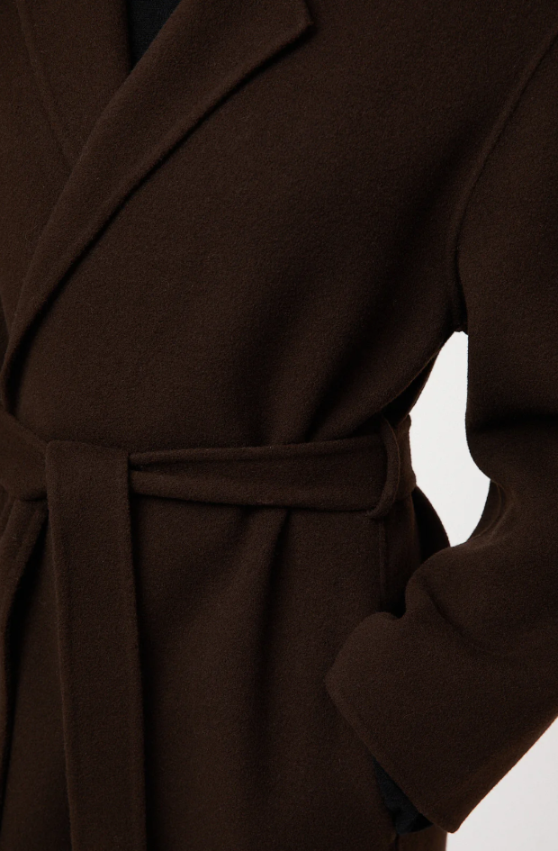 Double Wrap Coat Mole Brown