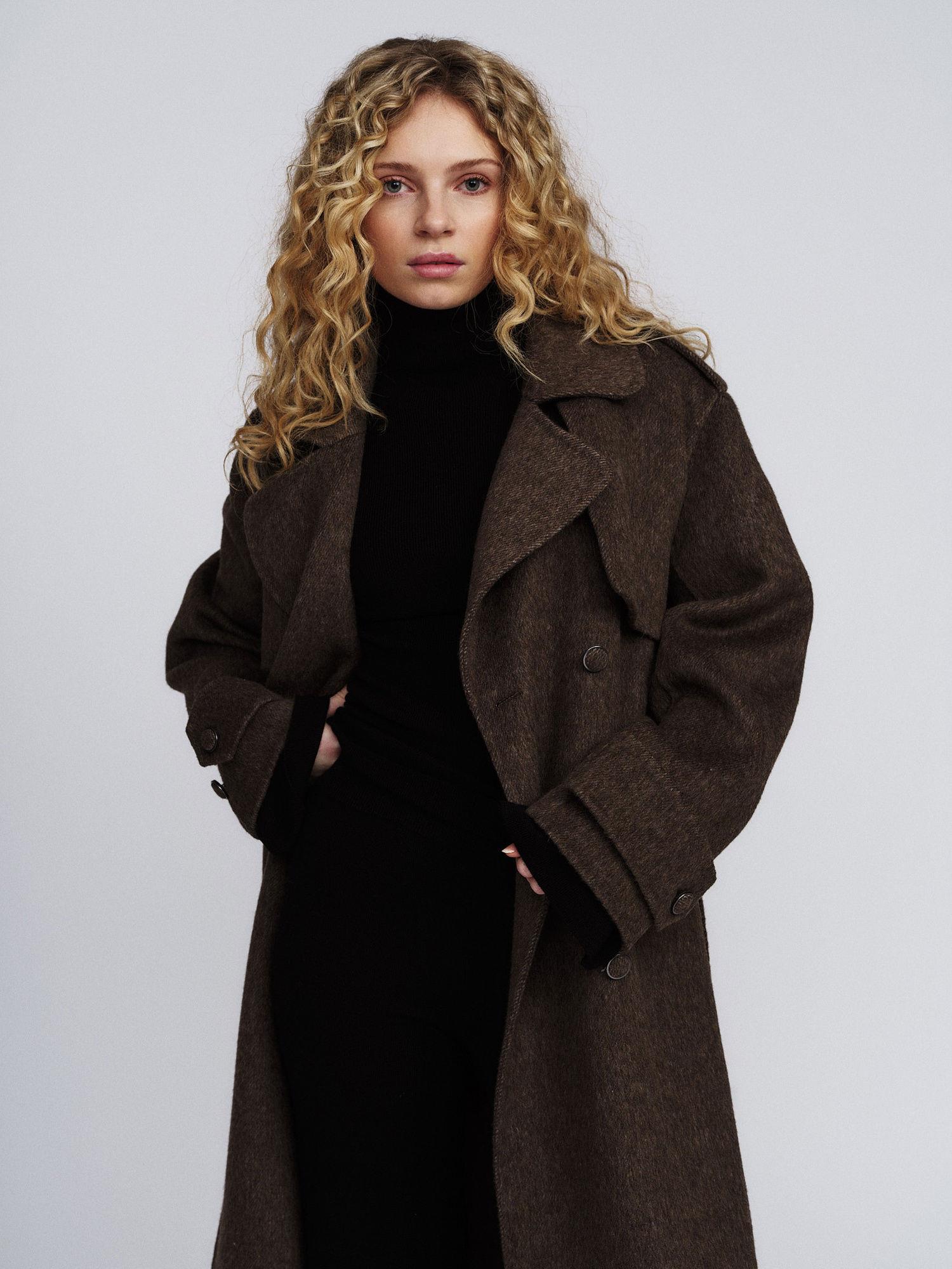Yua Coat Dark Brown