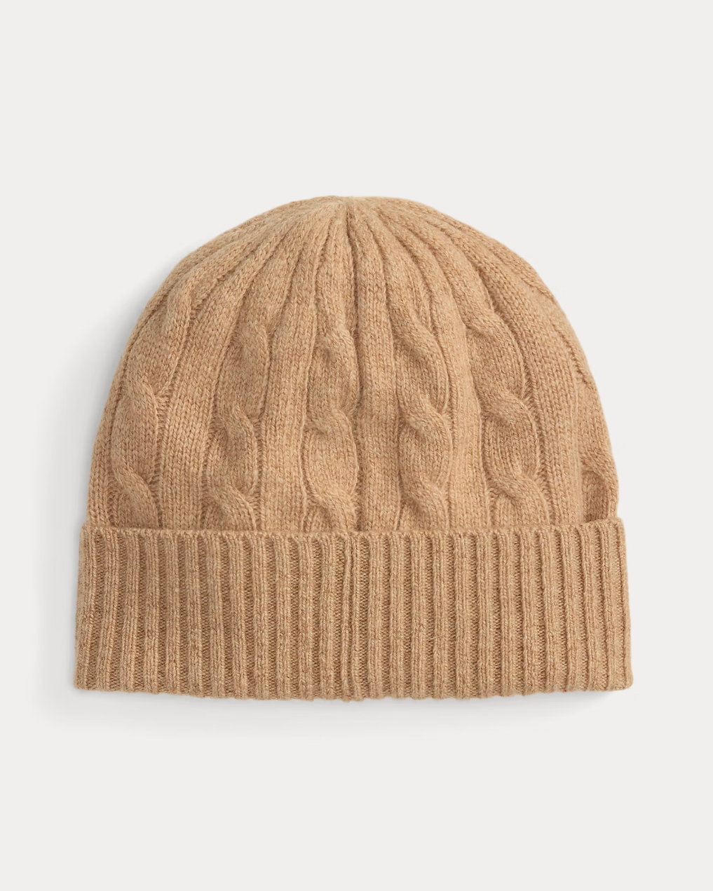 Cable knit Wool Cashmere Beanie CAMEL