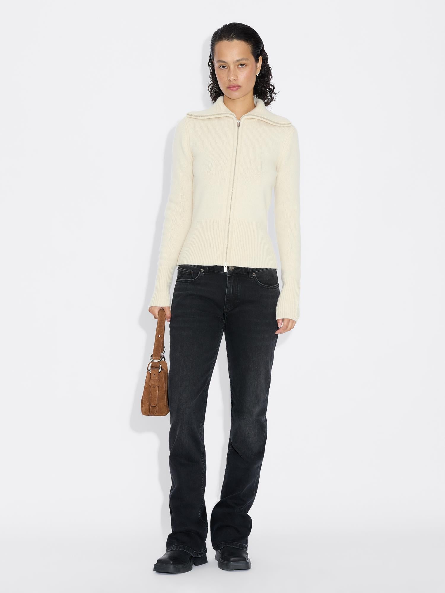 Line Wool Cardigan Ecru