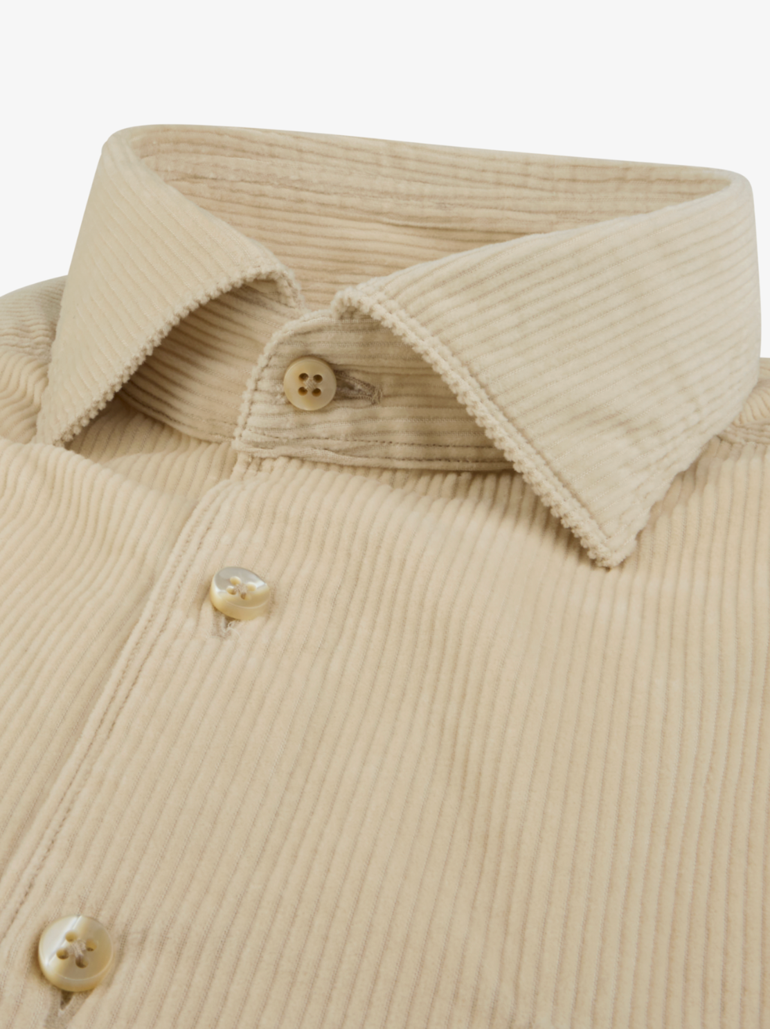 Beige Corduroy Regular Shirt