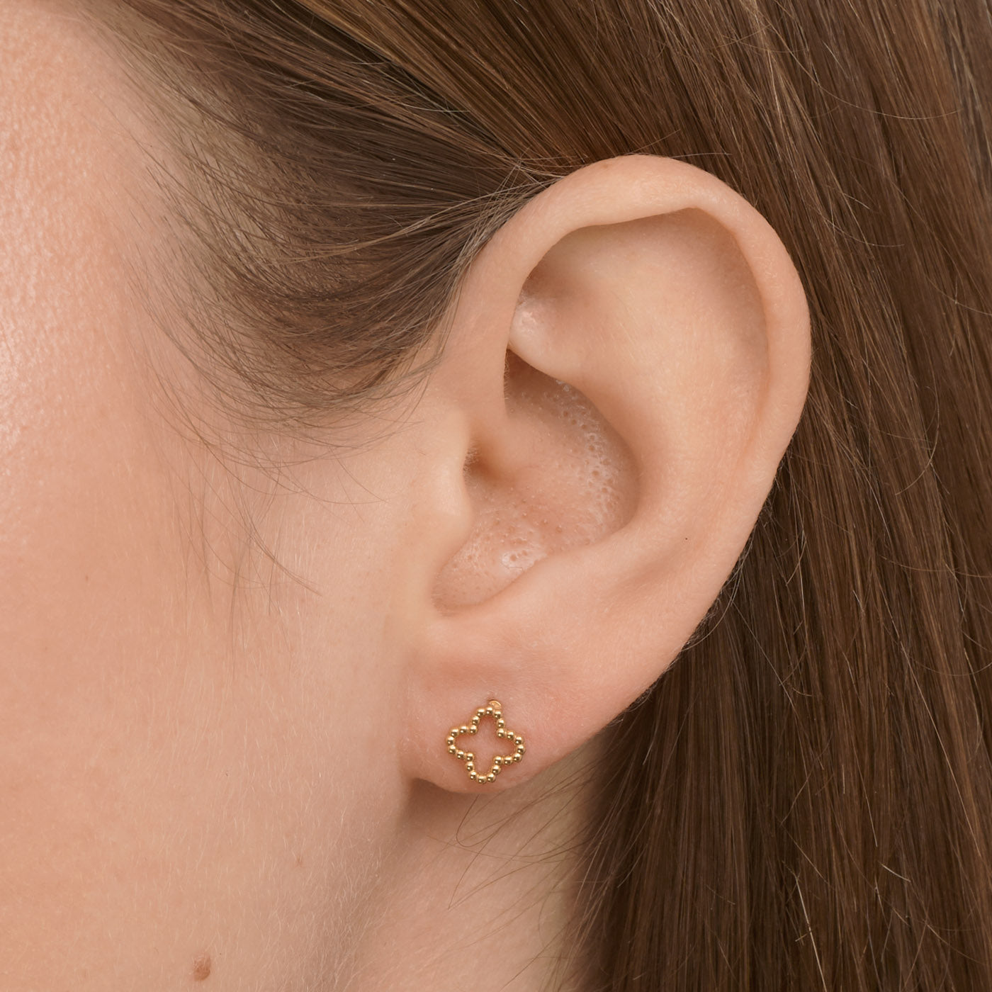 IRMA-CLOVER STUD EARRINGS STAINLESS STEEL-GOLD