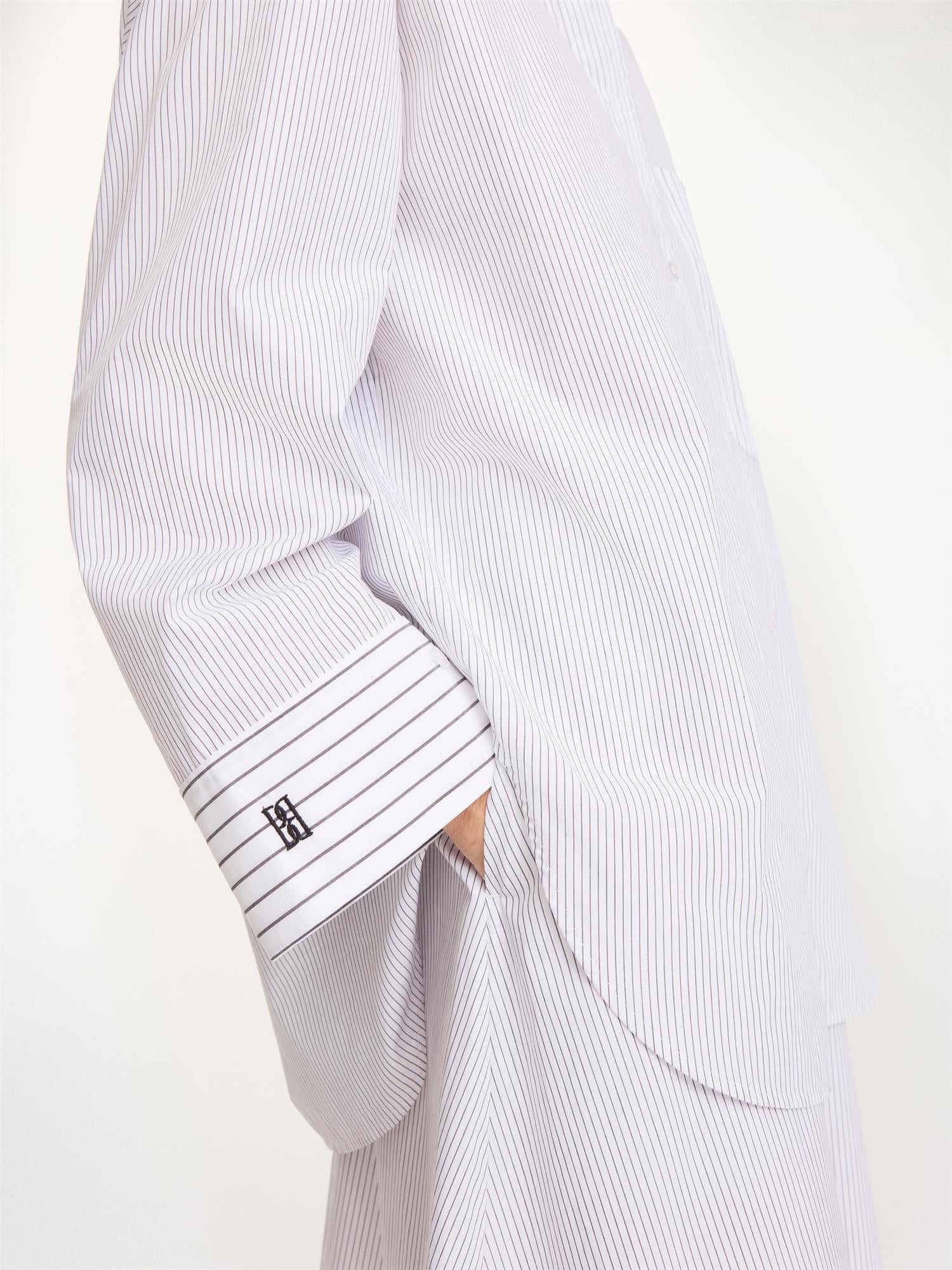 Derris Top Black White Mix Stripe