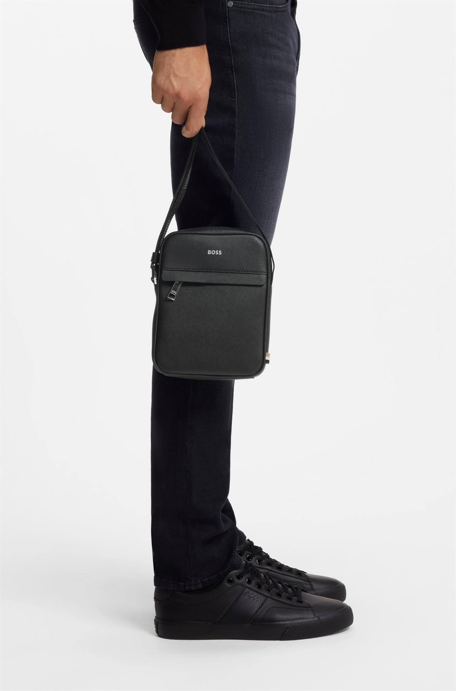 Zair Recycled Leather Reporter Bag
