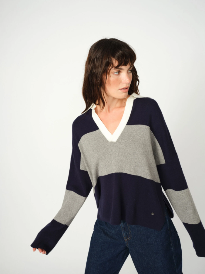 MMWylie Tani Bold Stripe Knit Maritime Blue