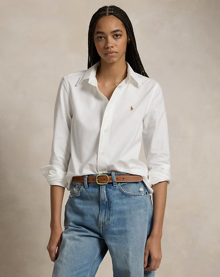 The Iconic Stretch Slim Fit Oxford Shirt White