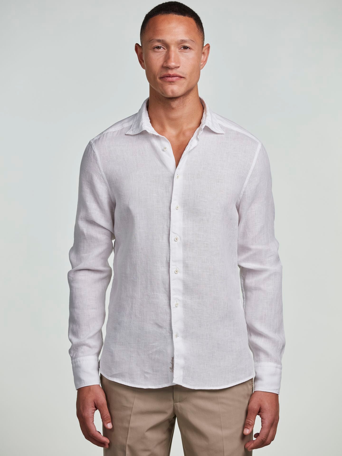 Regular White Linen Casual Shirt
