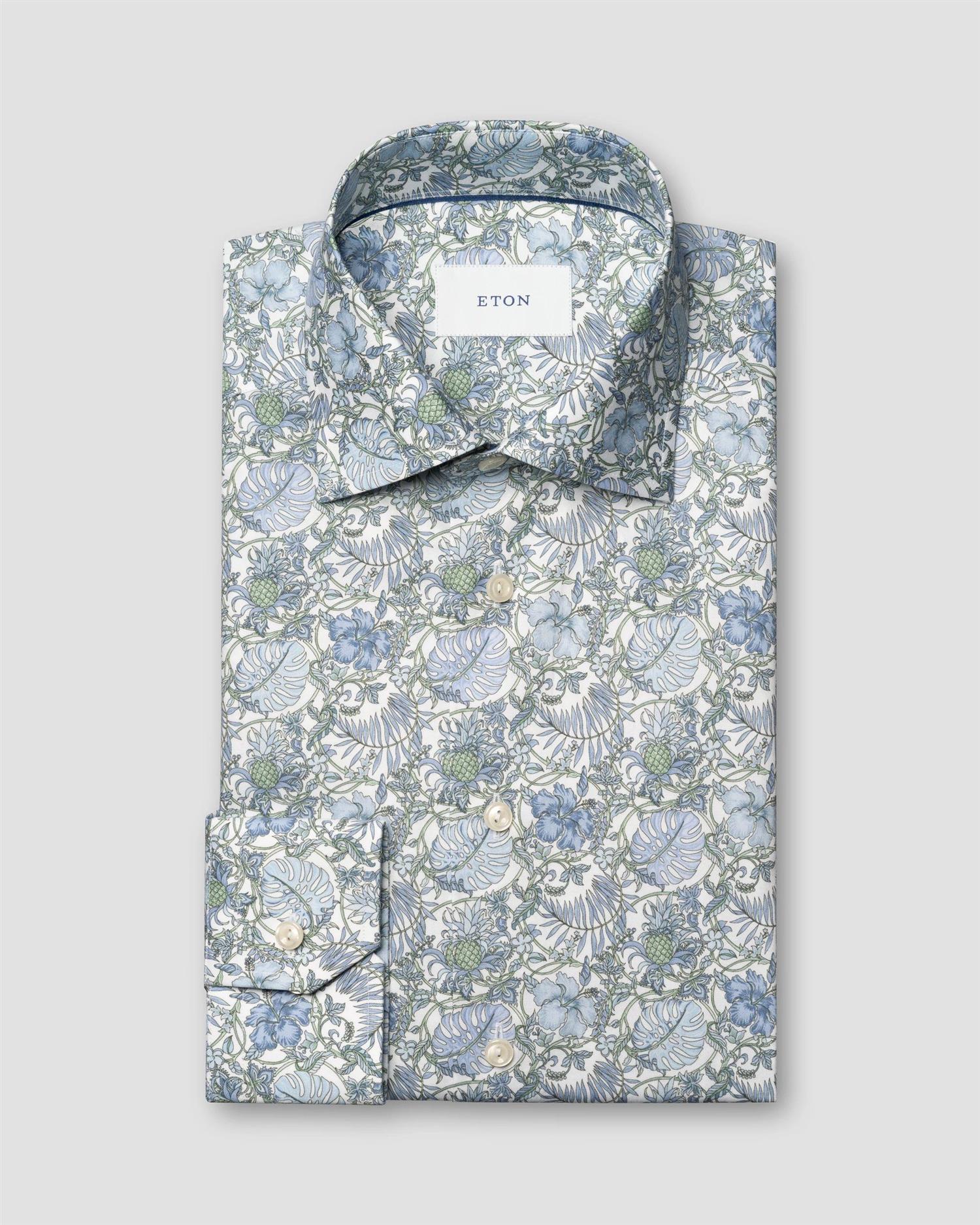 Mid green Floral Signature Twill Contemporary Shirt
