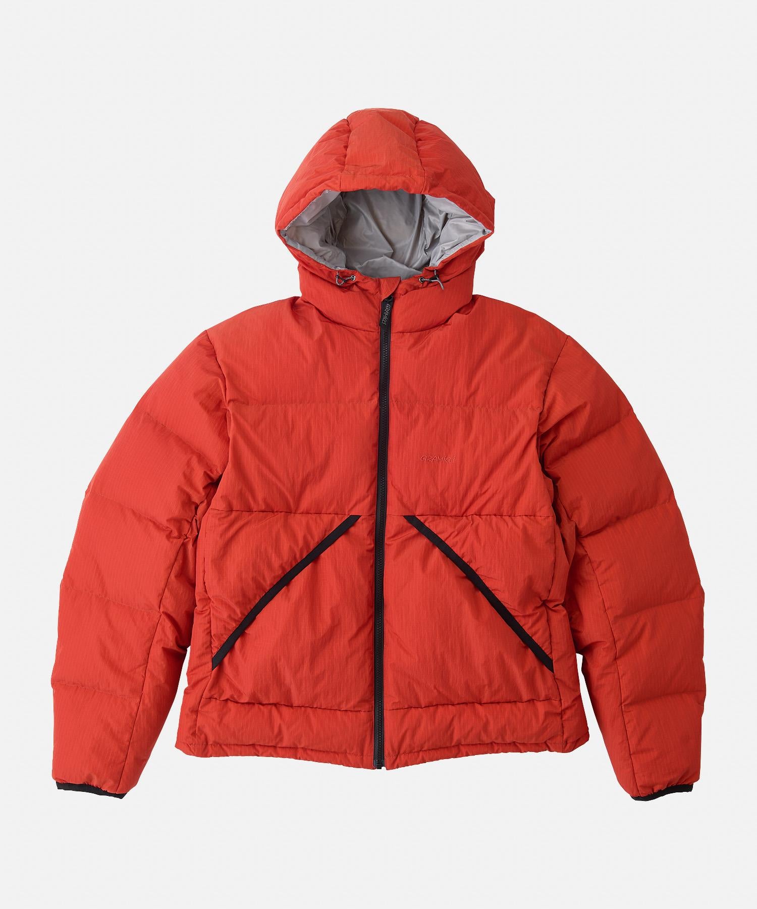 Down Puffer Hooded Jacket Burnt Red