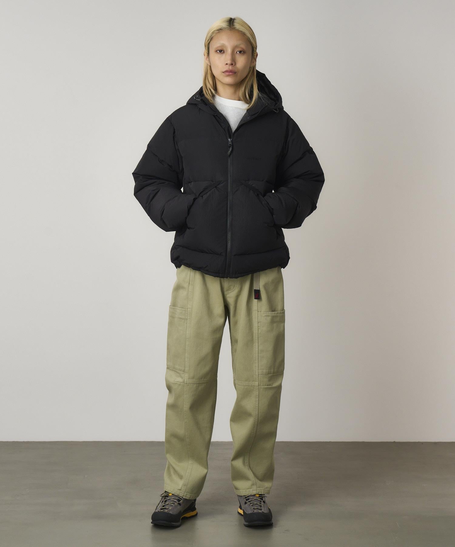 Down Puffer Hooded Jacket Black