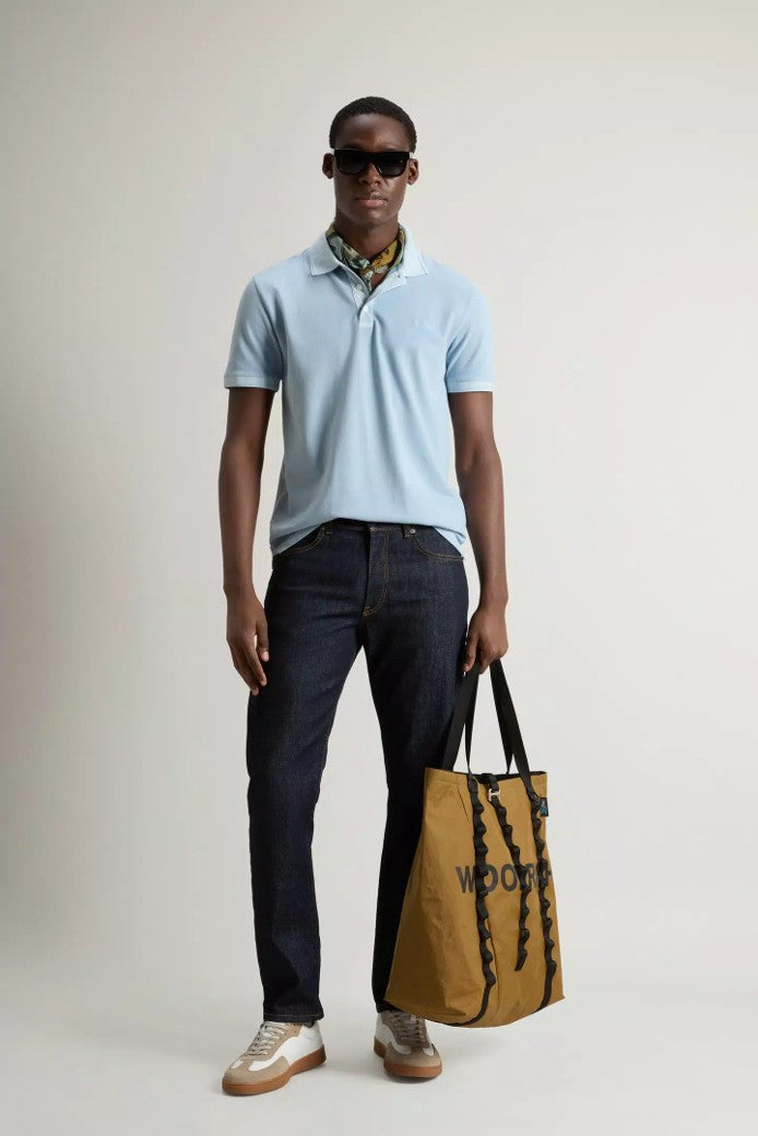 Mackinack Polo in Stretch Cotton Piquet Flask