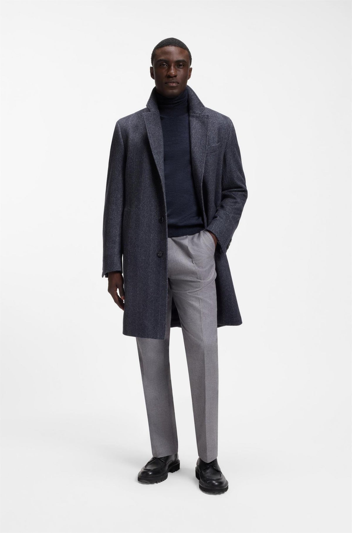 Musso Rollneck Sweater In Extra Fine Merino Wool Open Blue
