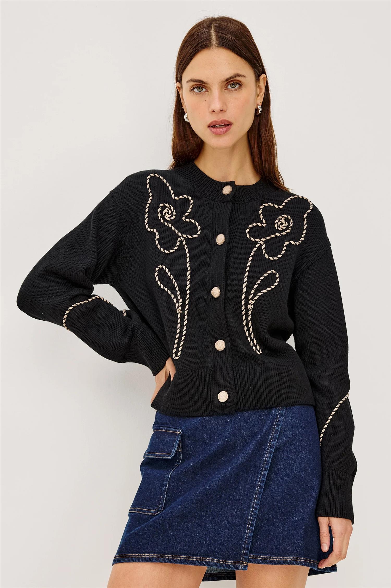 Sybil Cardigan Western Floral