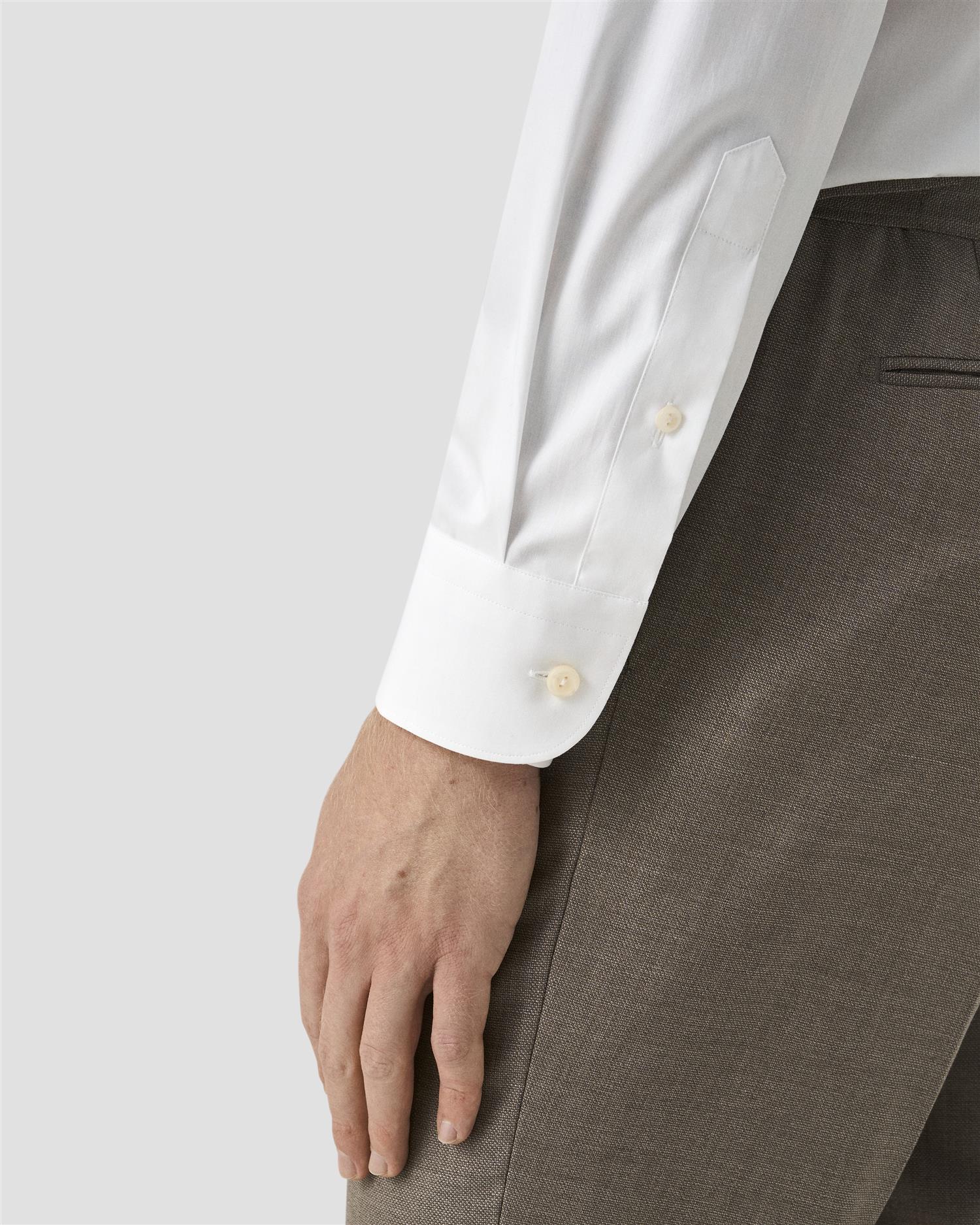 White End on End Breeze Poplin Shirt Contemporary