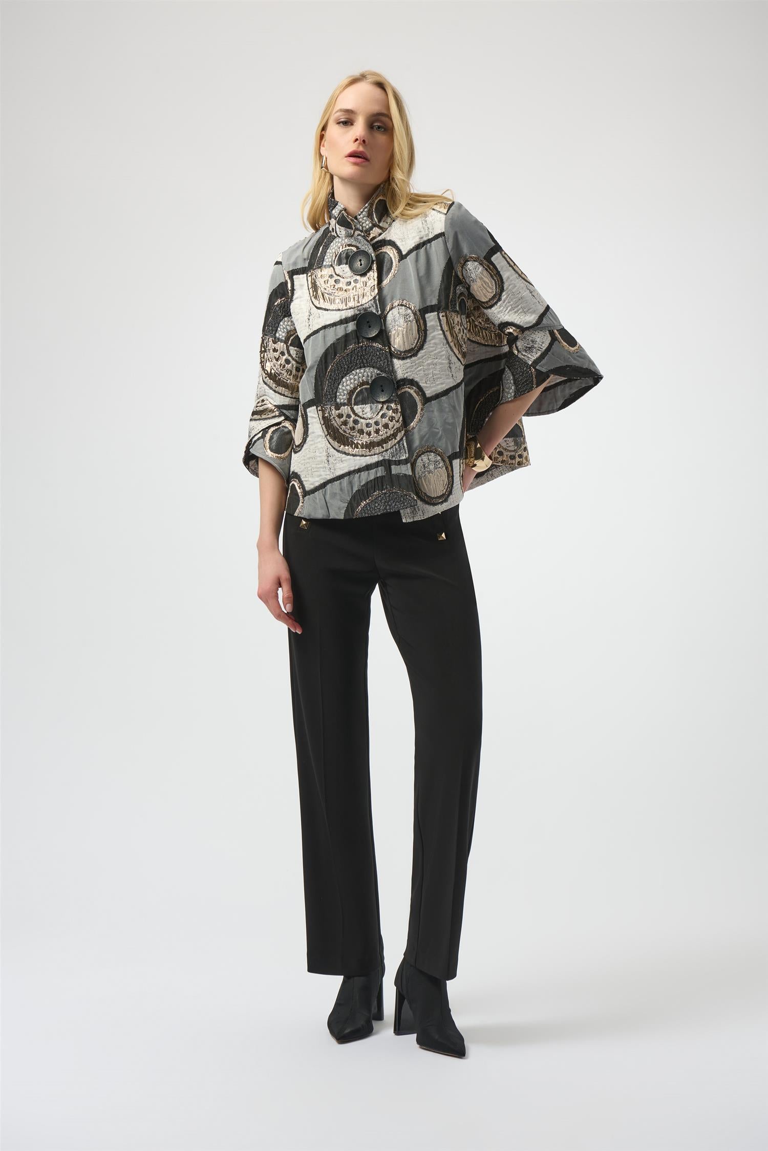 Abstract Jacquard Trapez Jacket