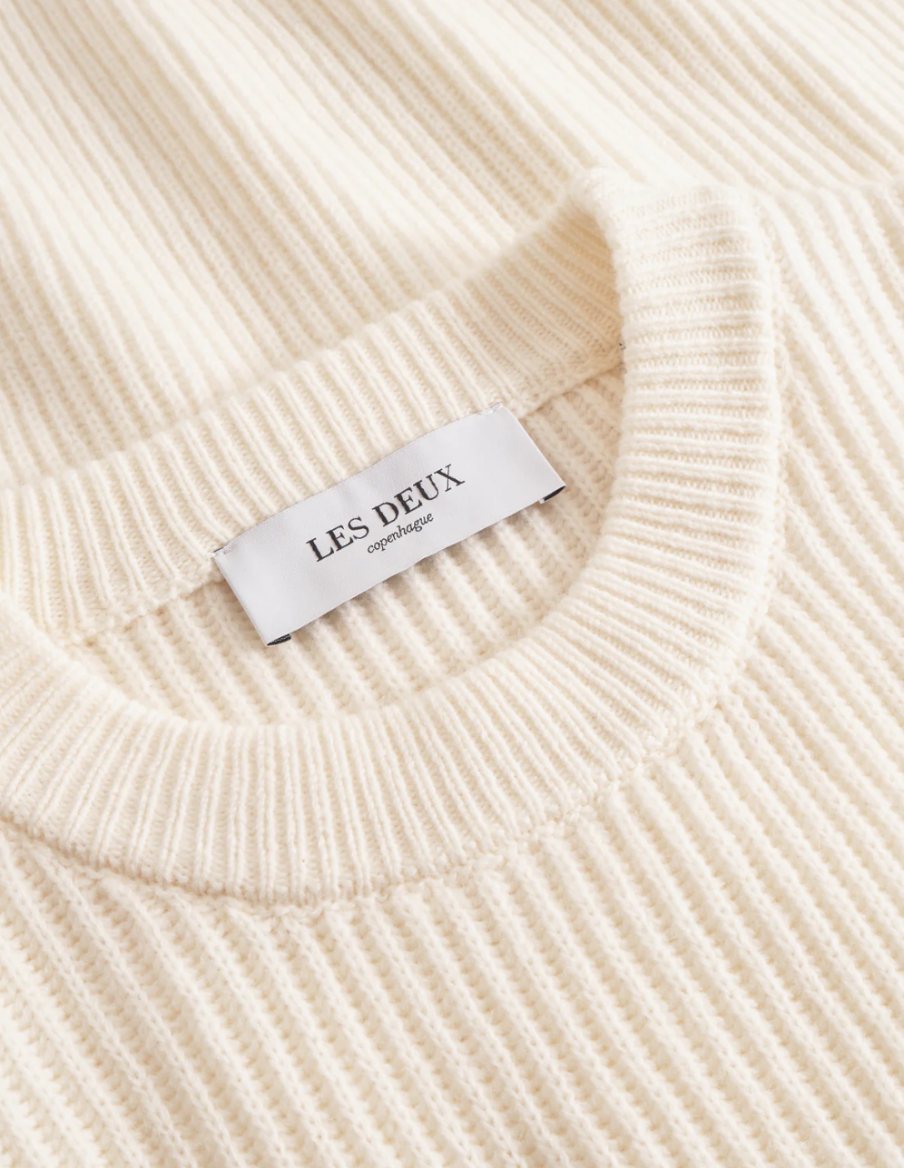 Eddie Wool Rib Crewneck Knit Ivory