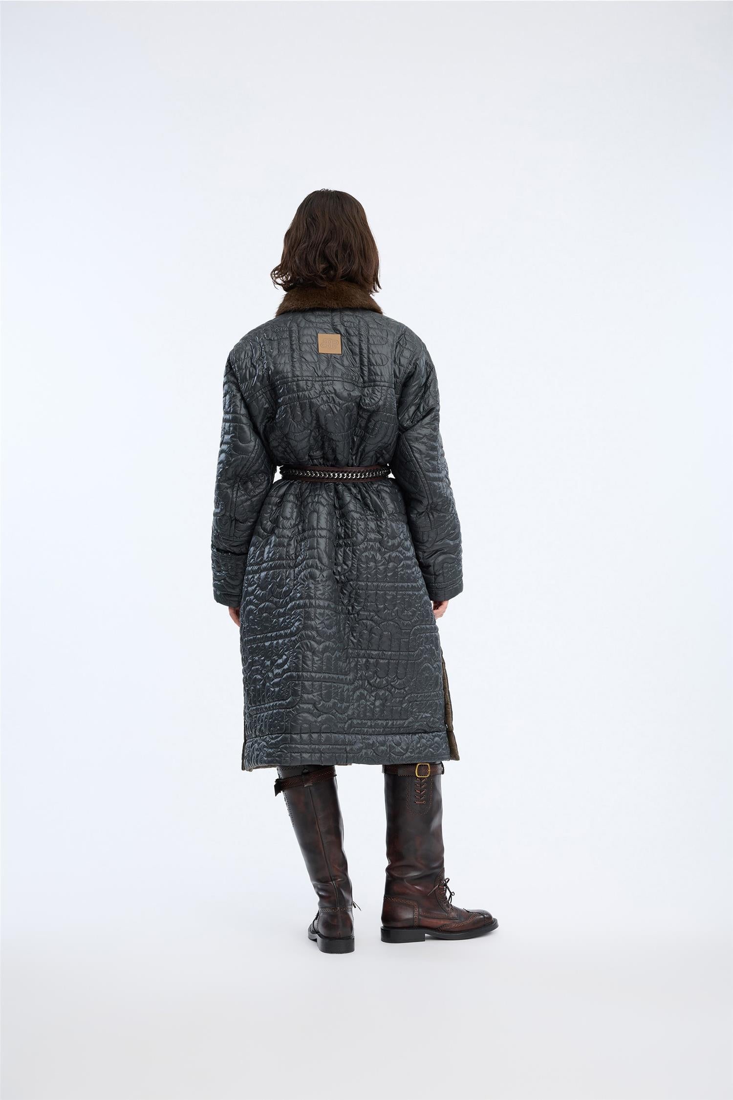Verger Qilted Coat Mix Charco