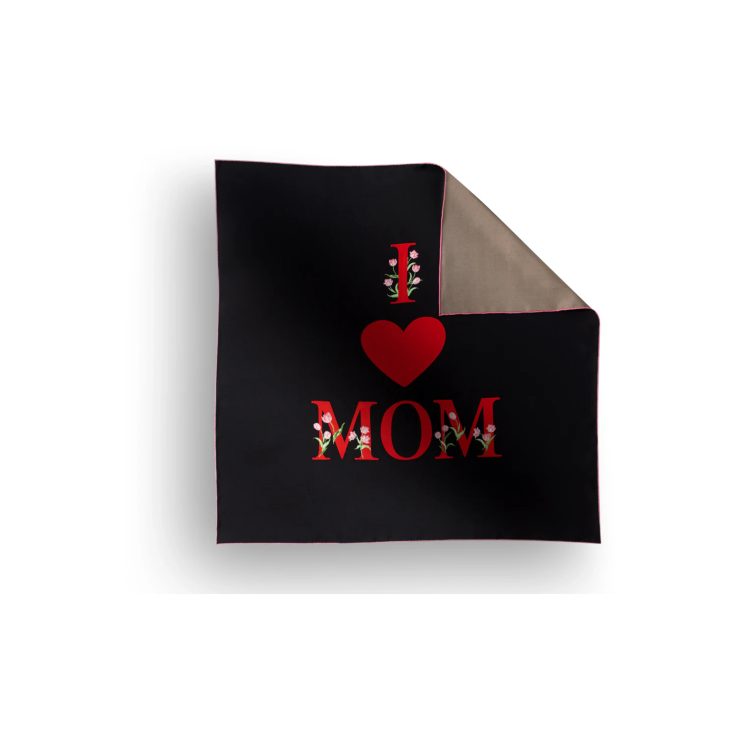 I Love Mom Scarf Black/Taupe