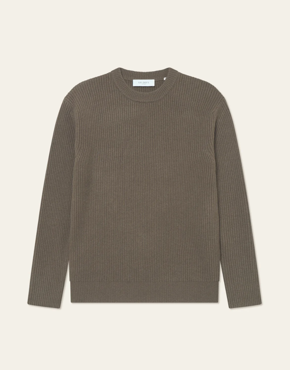 Eddie Wool Rib Crewneck Knit Teak
