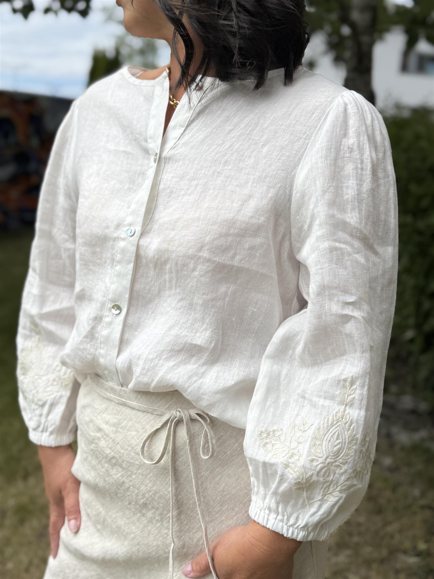 Ida Linen Blouse Off White
