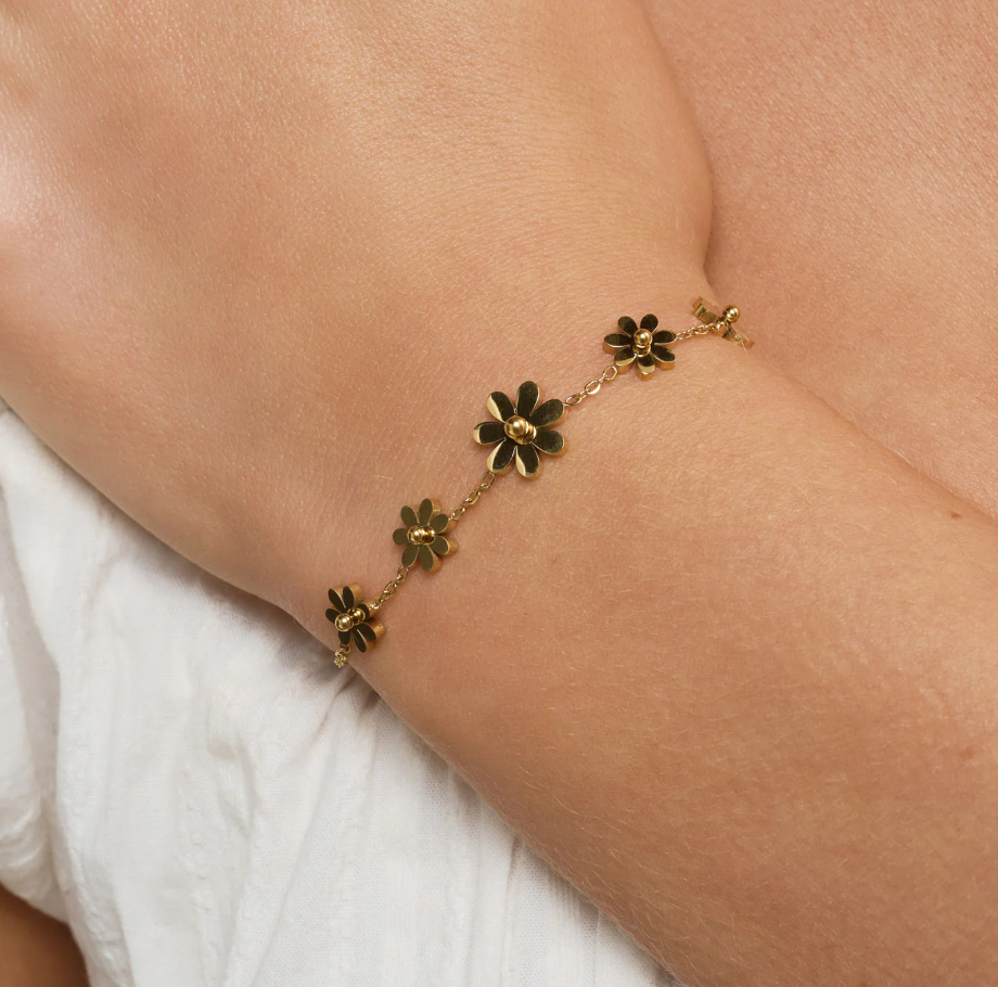 FAY FLOWER CHAIN BRACELET STAINLESS STEEL-GOLD