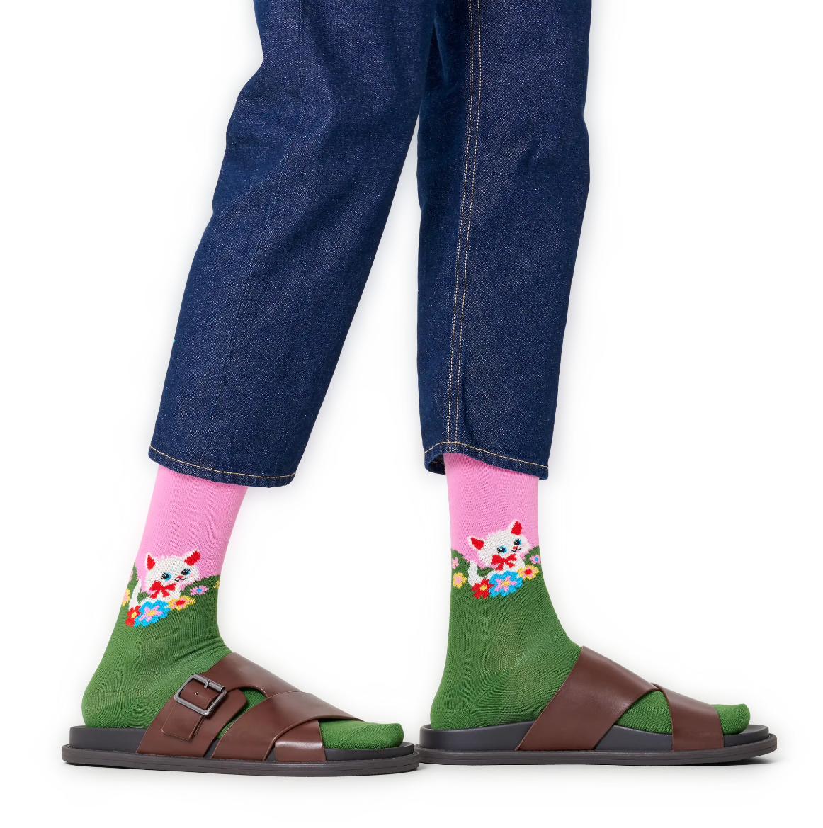 Kitten And Flowers Sock 36-40