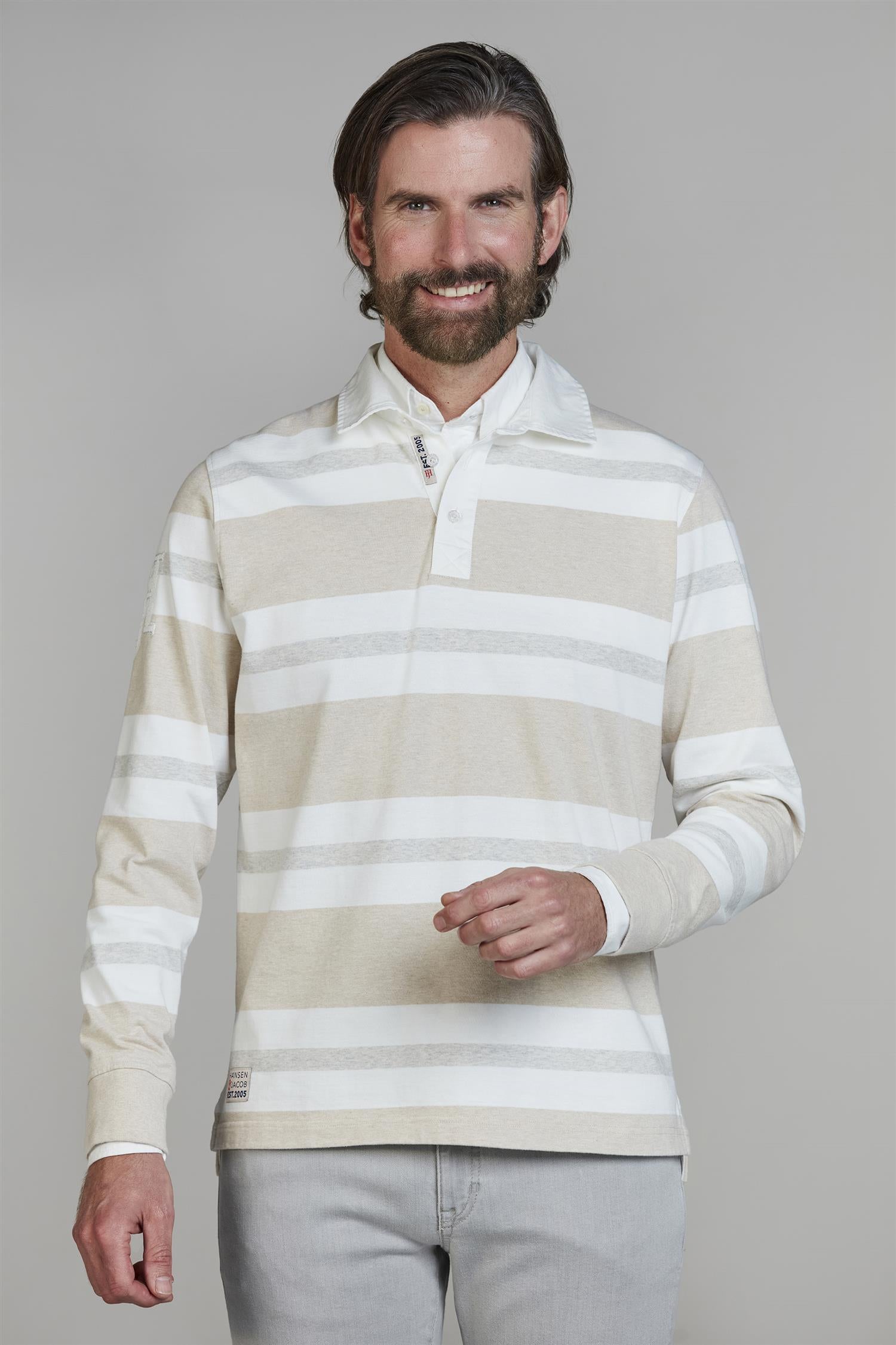 Y.D Stripe Back Rugger Sand