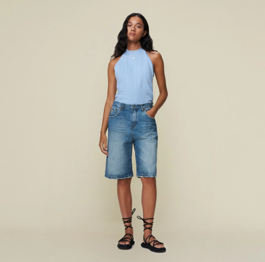 Camille Short Distressed double stone