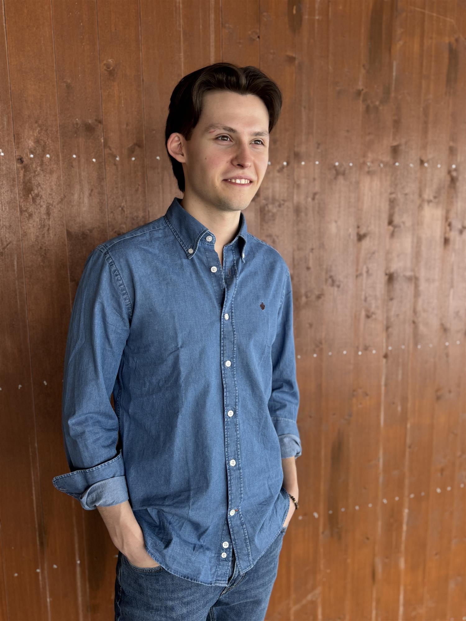 Light Denim Shirt-Slim Fit Blue