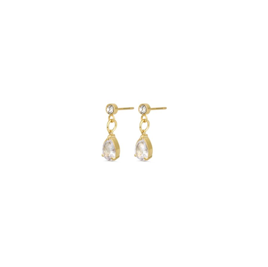 Roslyn Crystal Stud Earrings Gold
