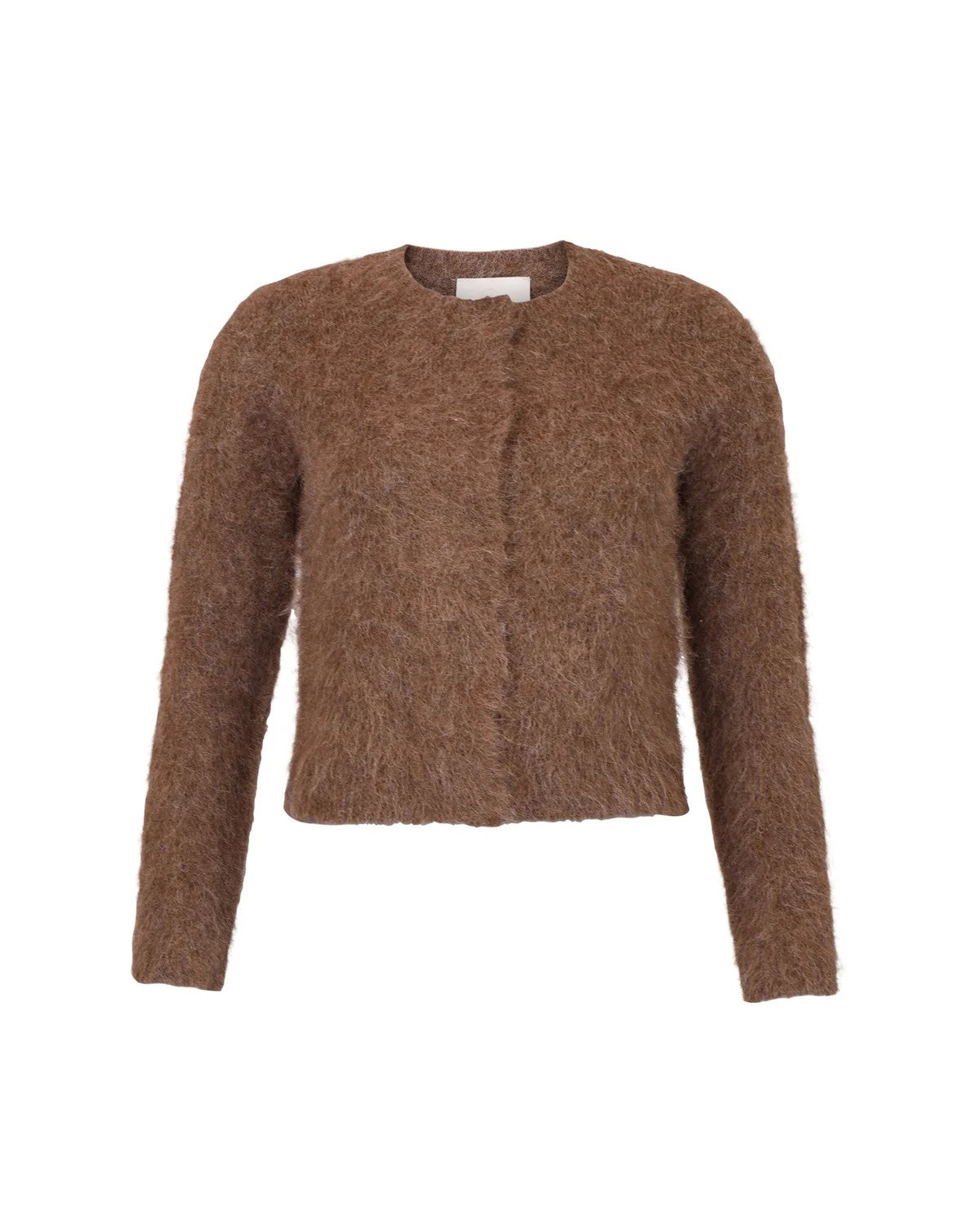 Hairy Knit Jacket Brown