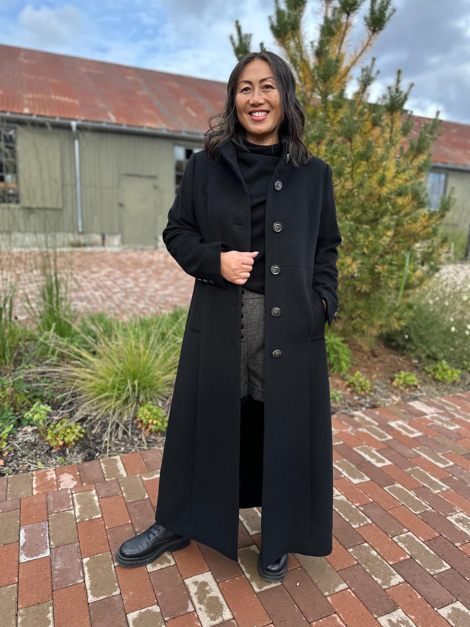 Cashmere Coat W New Parker X Long Ebony Black