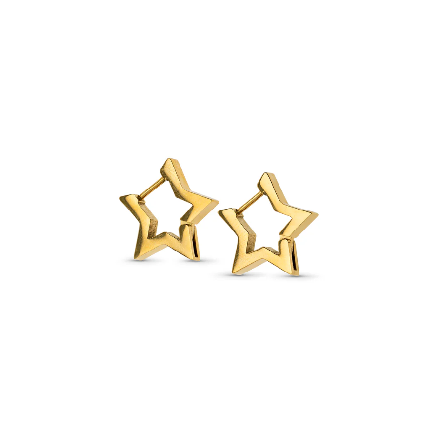 Vilda - Star Hoop Earrings stainless steel gold