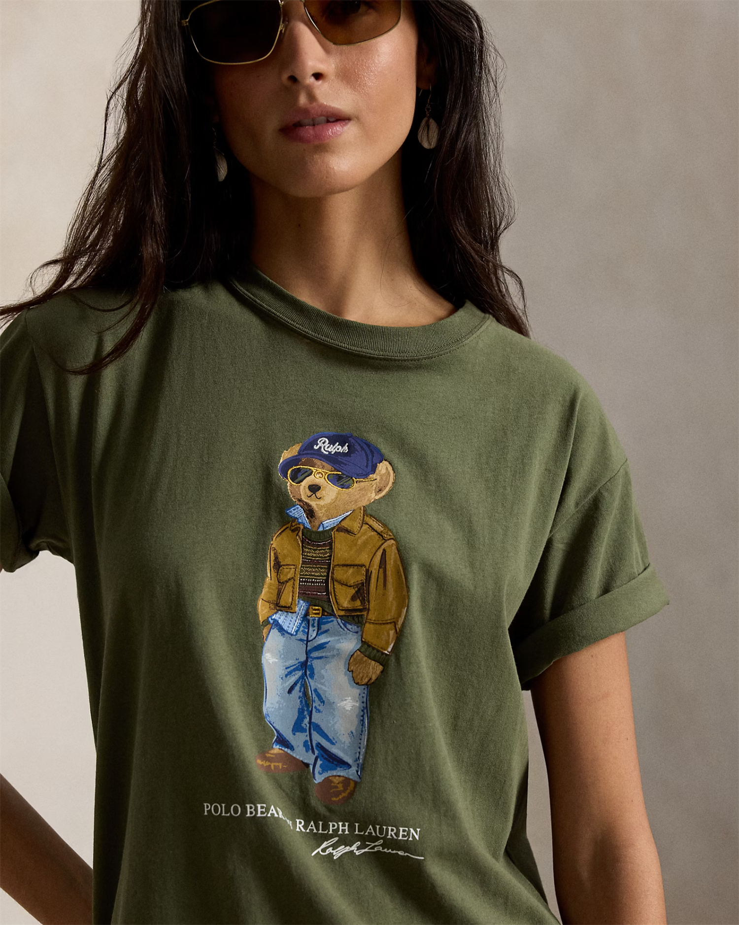 Polo Bear Cotton Jersey T-shirt Dense Olive