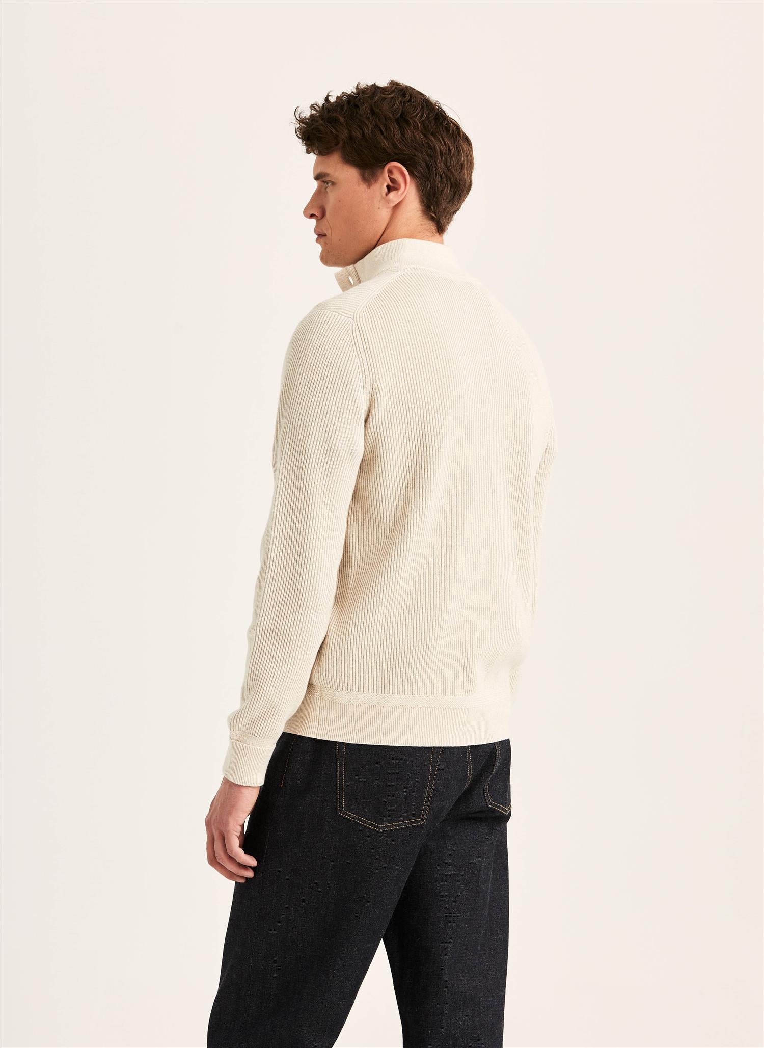 Niall Half Button Sweater Khaki