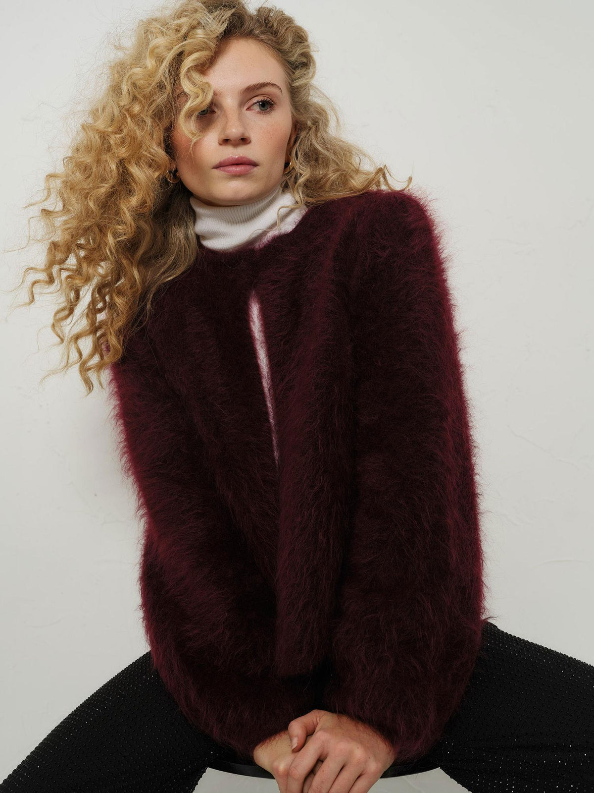 Amelia Chunky Cardigan Oxblod