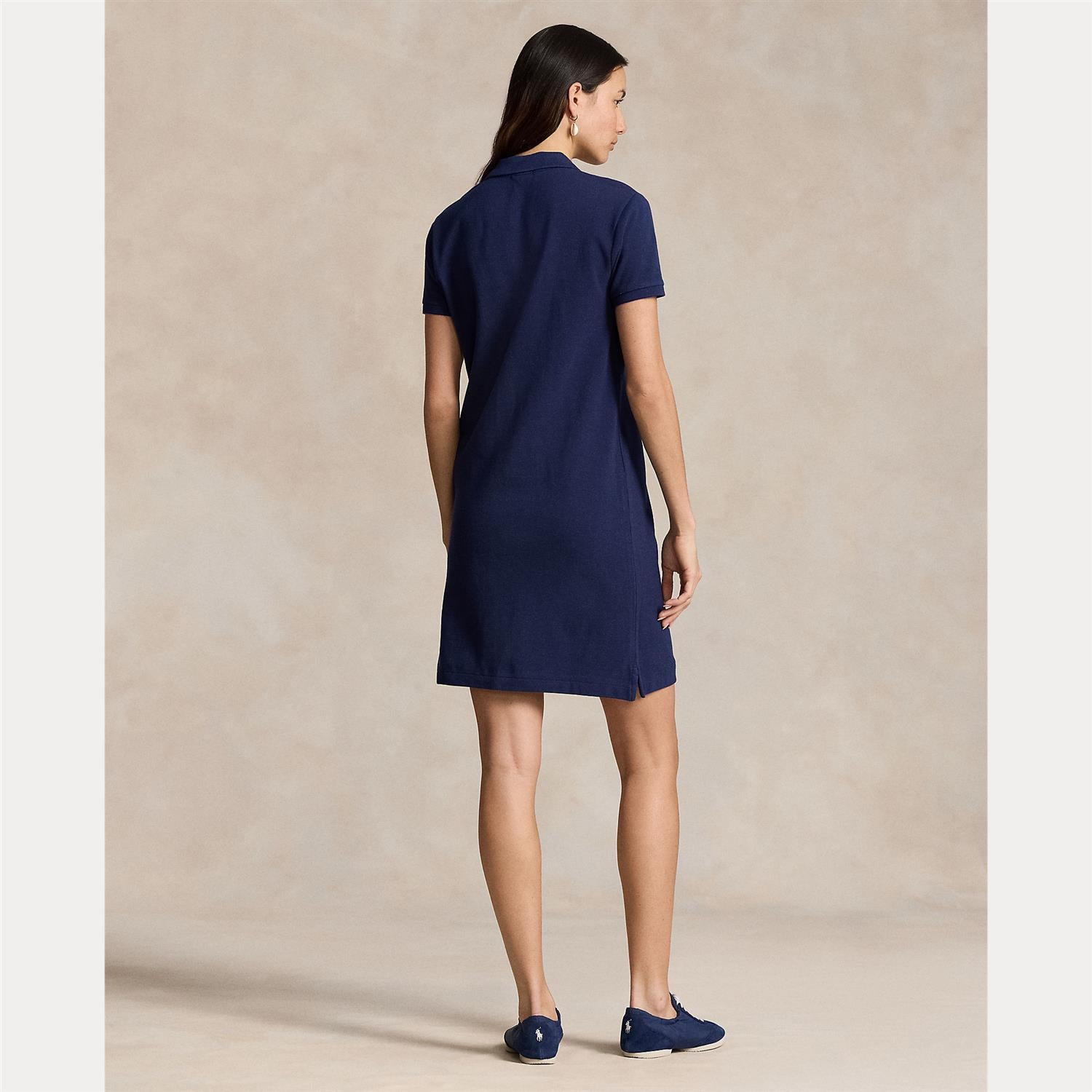 Cotton Mesh Polo Dress Newport navy