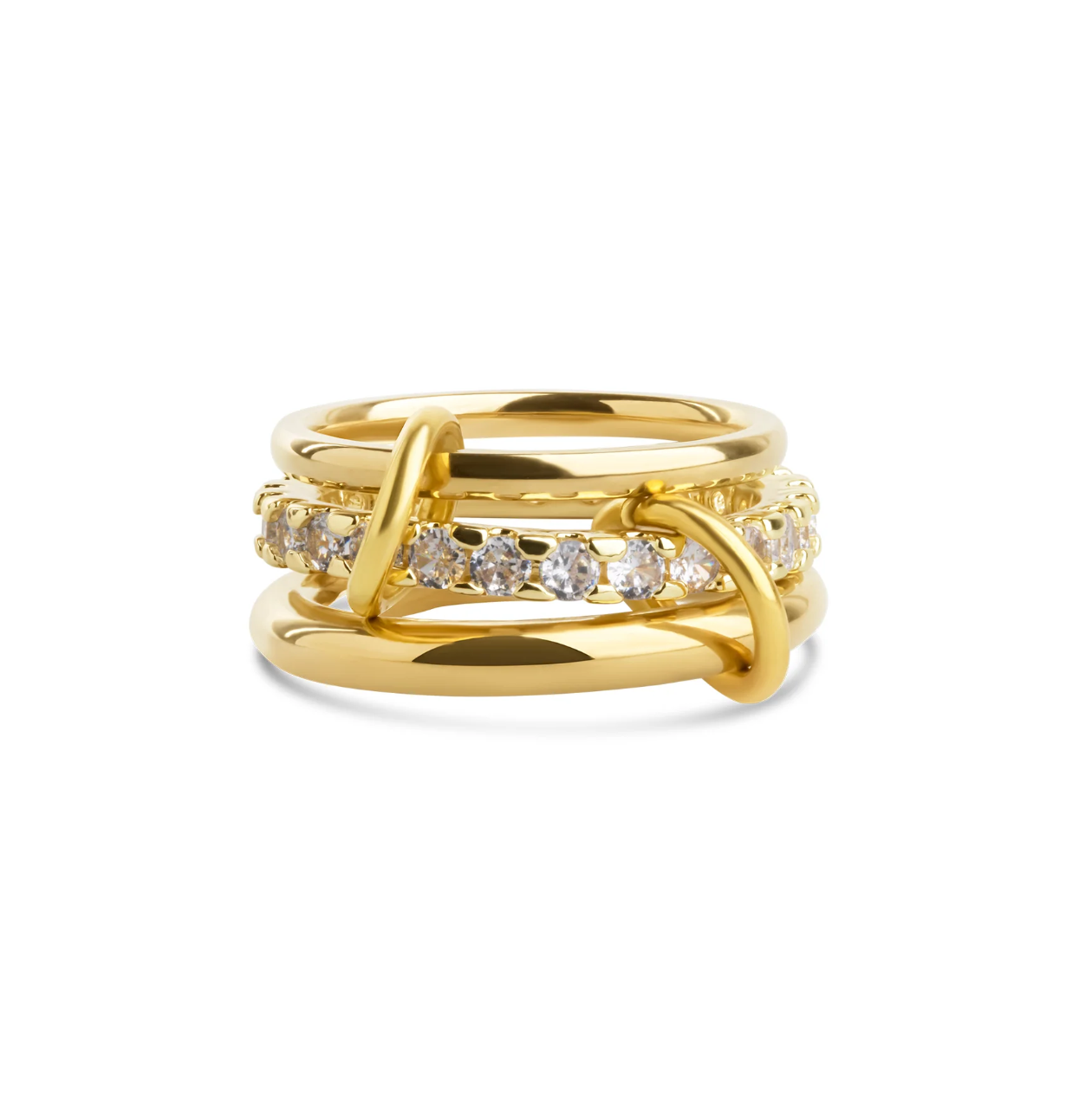 Ethel Stackd Ring Crystal gold