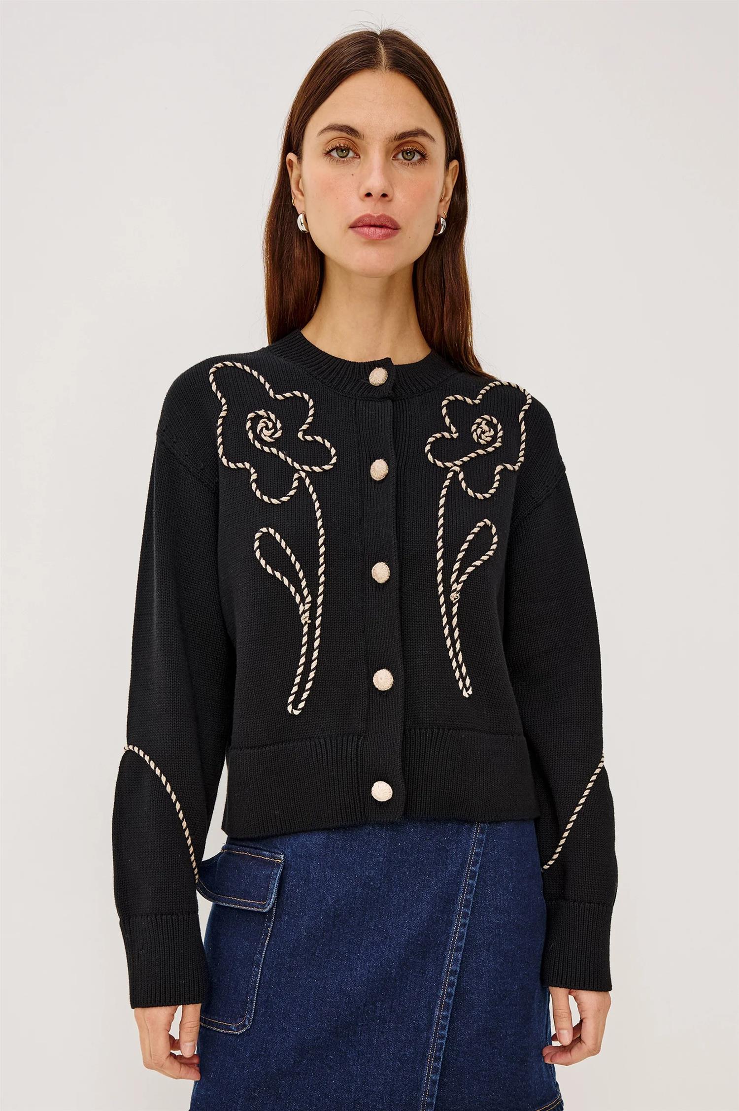 Sybil Cardigan Western Floral
