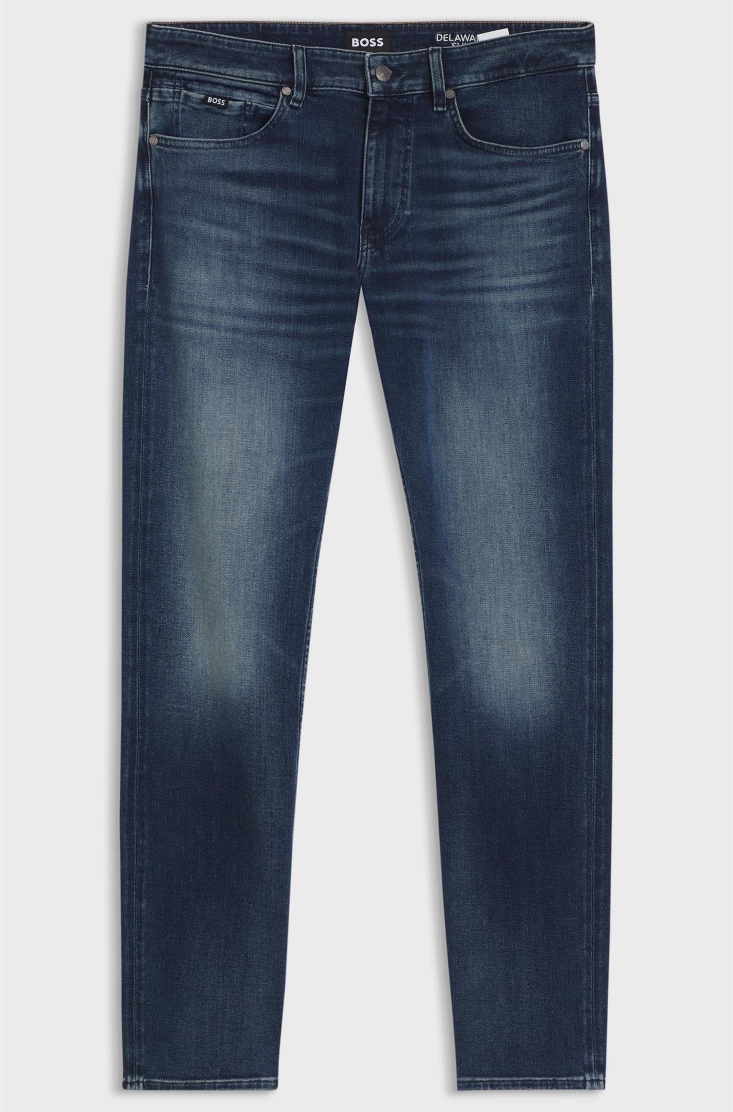 Delaware Slimfit Jeans In Stretch Cotton Blend Bright Blue